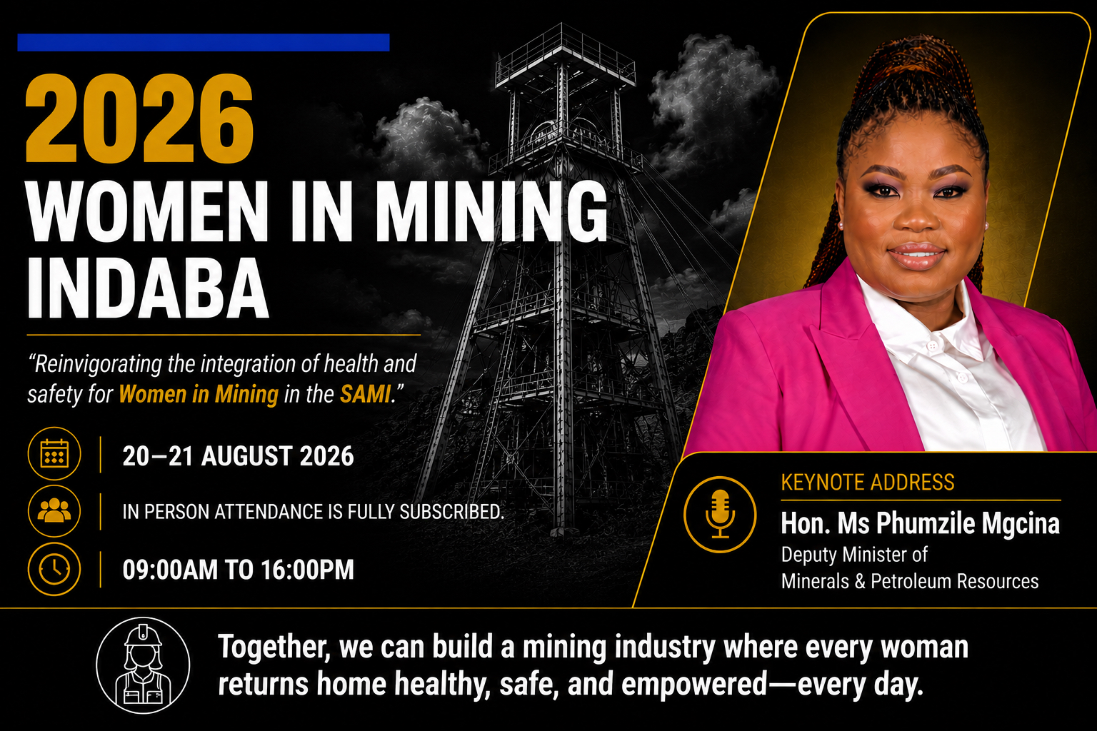 INVITATION TO THE 2026 MHSC WOMEN IN MINING INDABA (IN PERSON ATTENDANCE FULLY SUBSCRIBED)
